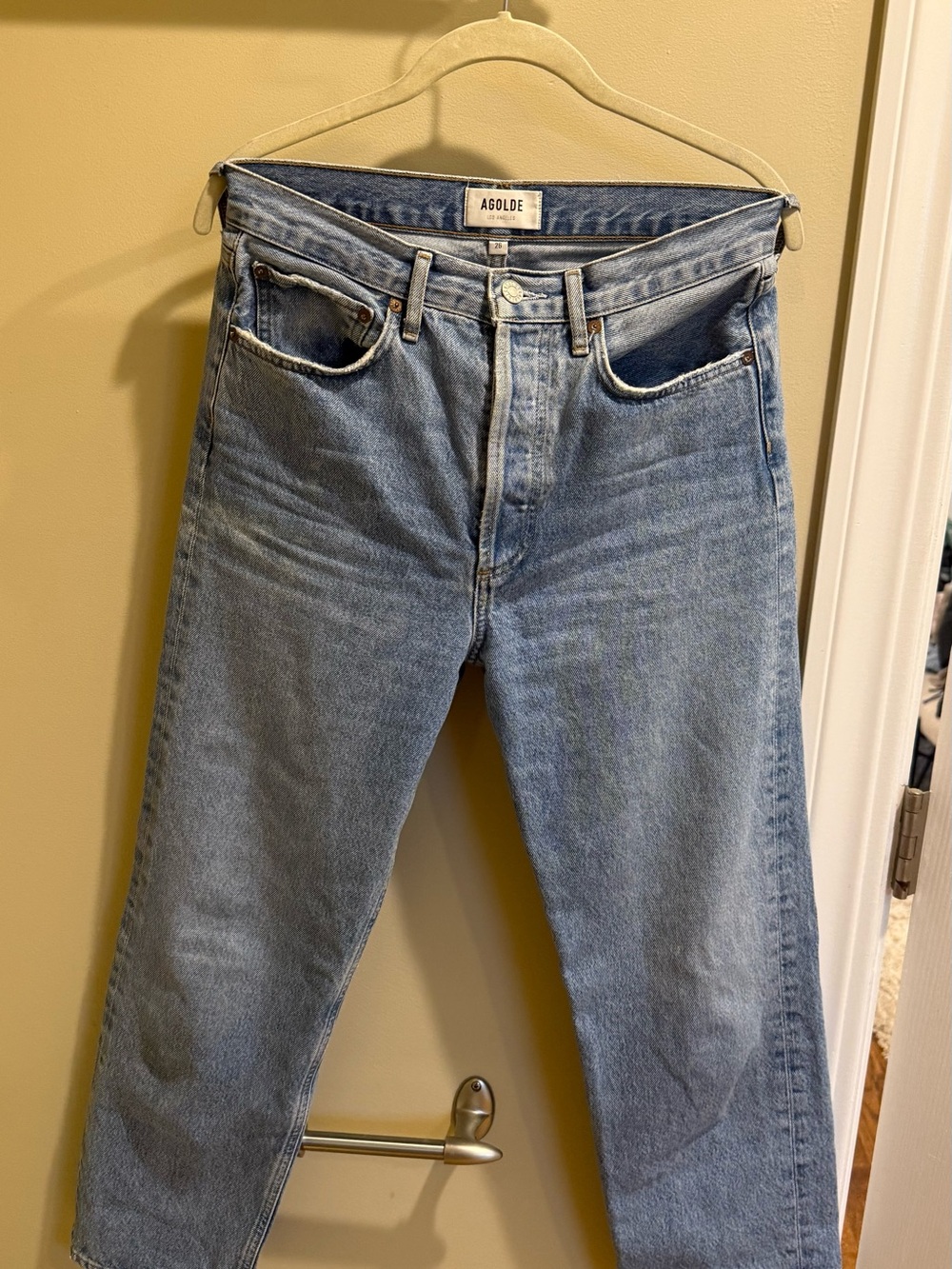 Agolde Vintage Wash Men’s Straight Jeans - Light Blue